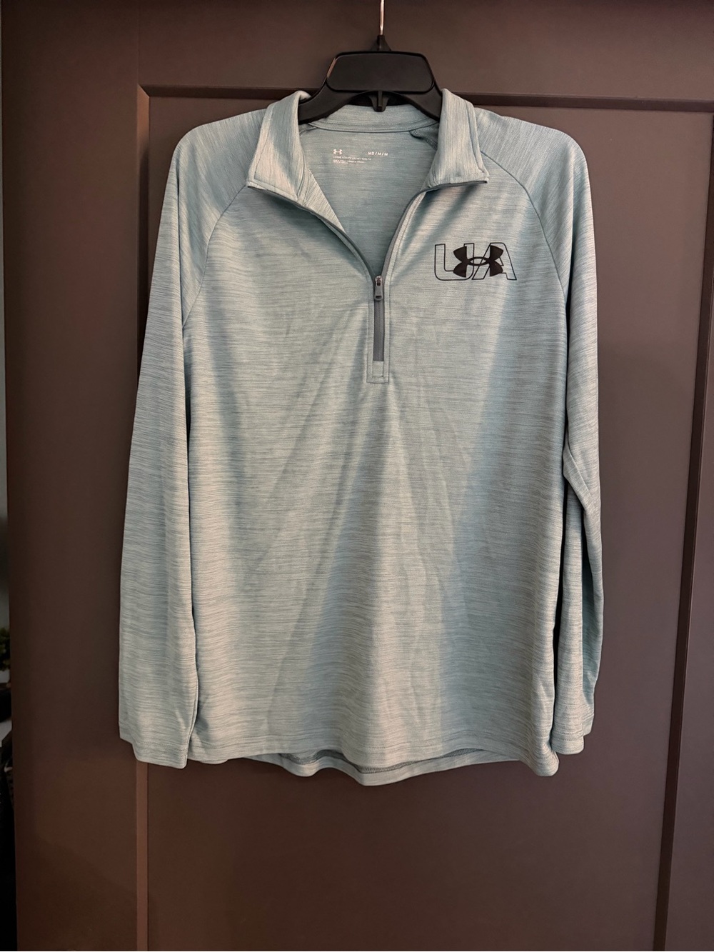Under Armour Men’s Heathered Light Blue 1/4 Zip Performance Pullover size Medium